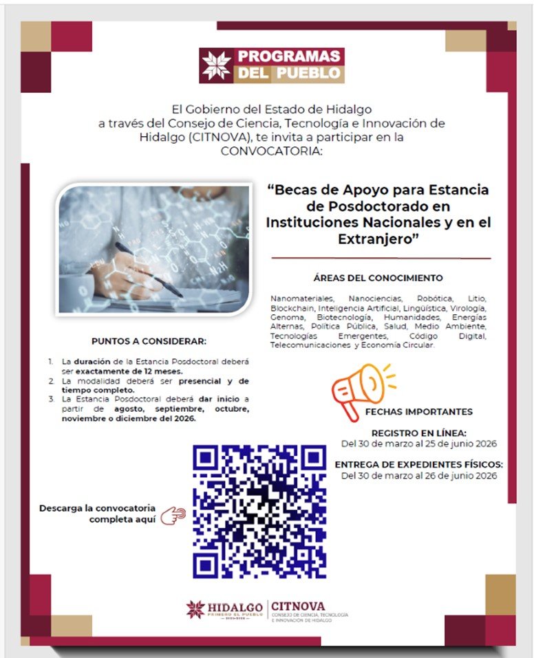 Último día para aplicar a becas de posgrado CITNOVA