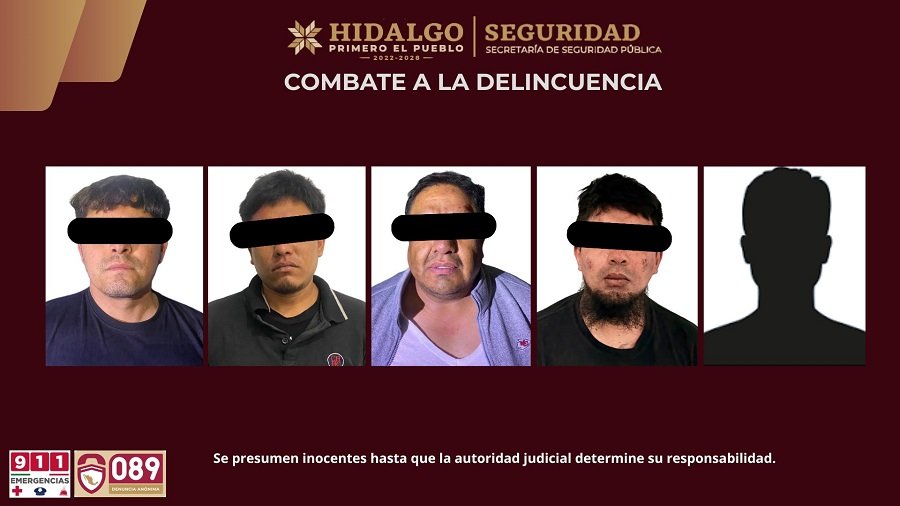 Despliega SSPH operativo en Huichapan; Asegura A Cinco Personas y Presunta Droga