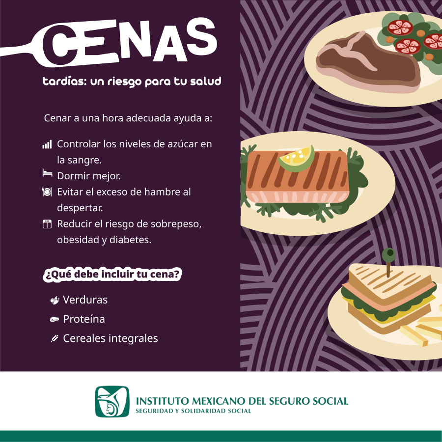 Recomienda IMSS Hidalgo Evitar Cenas Tardías Para Reducir Riesgo de Desarrollar Diabetes Tipo 2