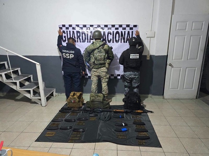 SEDENA. GUARDIA NACIONAL y PGJEH, Aseguraron Armamento, Municiones, Equipo Táctico y Un Vehículo