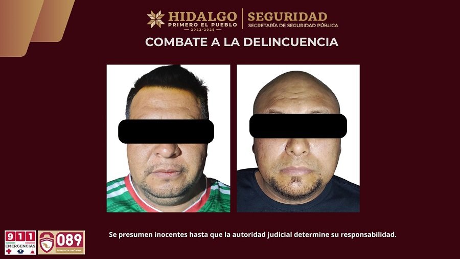 SSPH Ejecuta Dos Cateos Simultáneos en Tulancingo; Asegura a Dos Hombres, Vehículos Robados y Presunto Narcótico