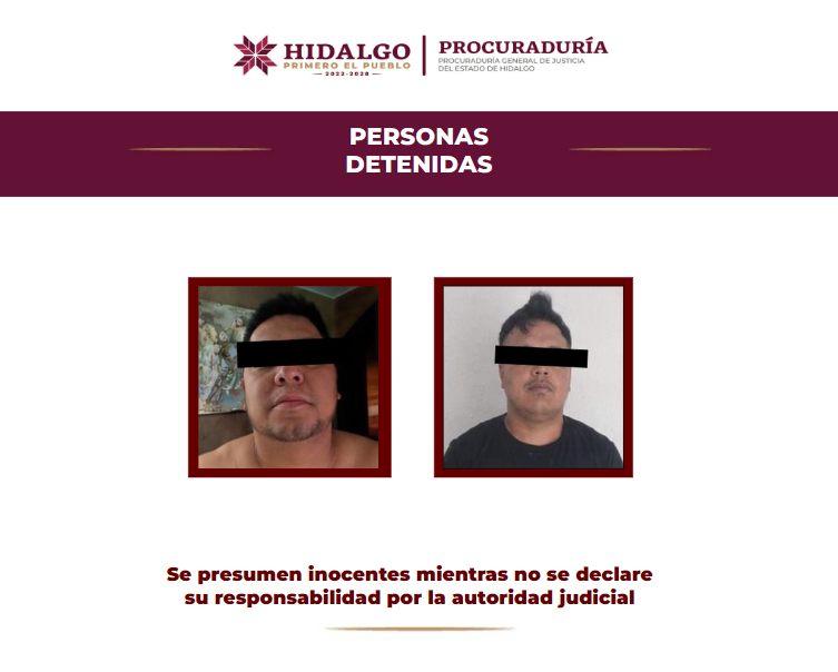 En Tula de Allende mediante cateo se detuvo a dos personas y se aseguraron armas de fuego, narcóticos y vehículos