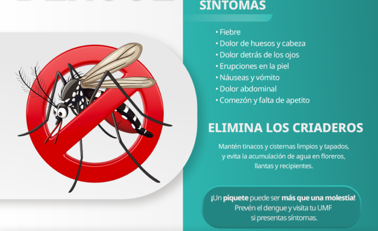 Exhorta IMSS Hidalgo a Población a Reforzar Medidas de Prevención Contra Dengue