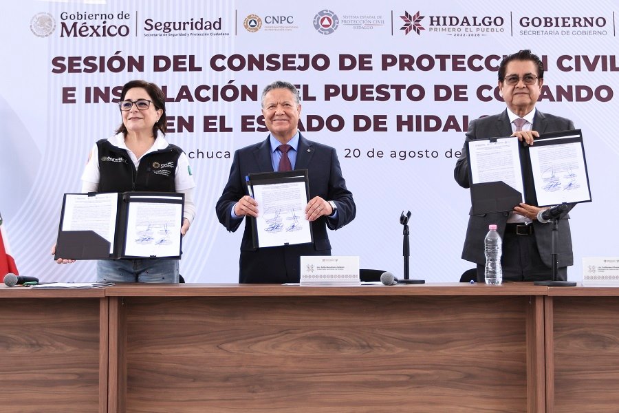 Gobierno de Hidalgo y CNPC Instalan Puesto de Comando para Enfrentar Temporada de lluvias