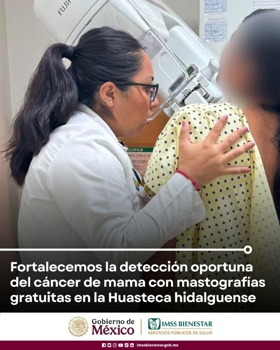 IMSS Bienestar fortalece la detección oportuna del cáncer de mama con mastografías gratuitas en la Huasteca hidalguense