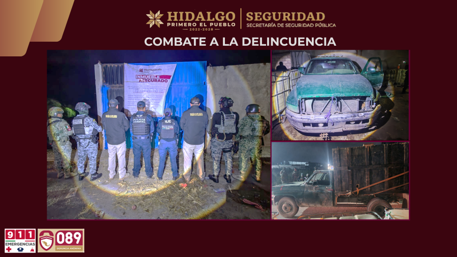 SSPH asegura 7 mil 500 litros de hidrocarburo ilegal y desmantela punto de venta de narcóticos en Tula de Allende