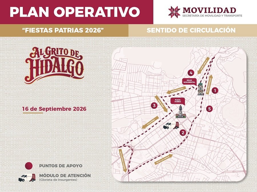 Anuncia Semot Plan operativo para las fiestas patrias 2026