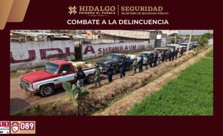 En Operativo Coordinado, SSPH Asegura Siete Vehículos de Hidrocarburo En Tlaxcoapan