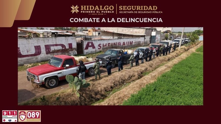 En Operativo Coordinado, SSPH Asegura Siete Vehículos de Hidrocarburo En Tlaxcoapan