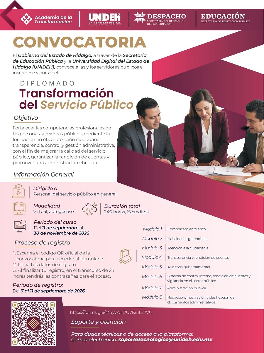 Gobierno de Hidalgo Fortalece Profesionalización del Servicio Público Con Dos Diplomados