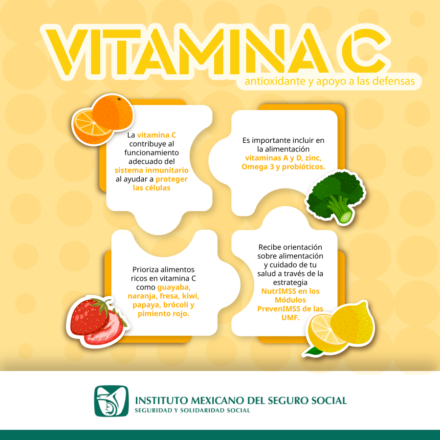 Recomienda IMSS Hidalgo Reforzar Hábitos Saludables e Incrementar Consumo de Vitamina C Ante Temporada de Lluvias