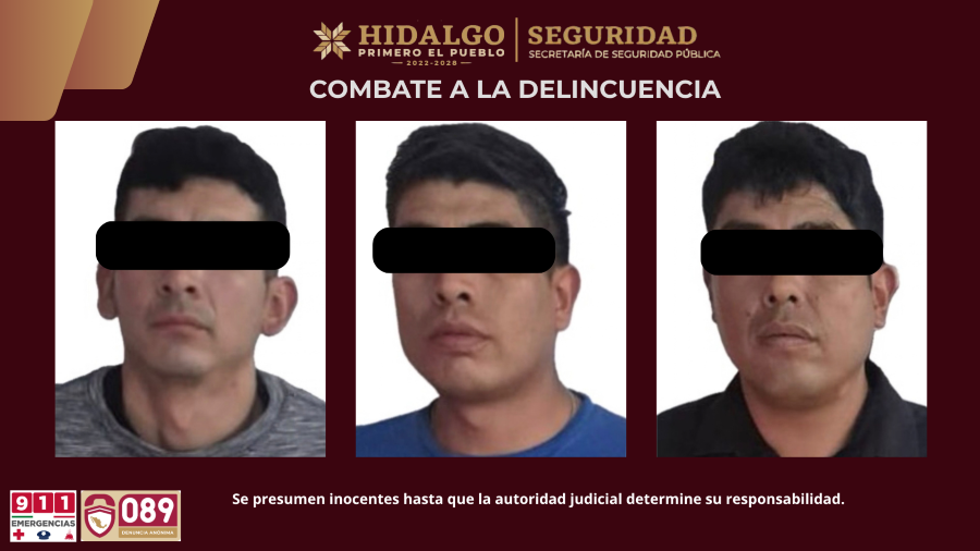 Asegura a Tres Sujetos por Robo a Negocio